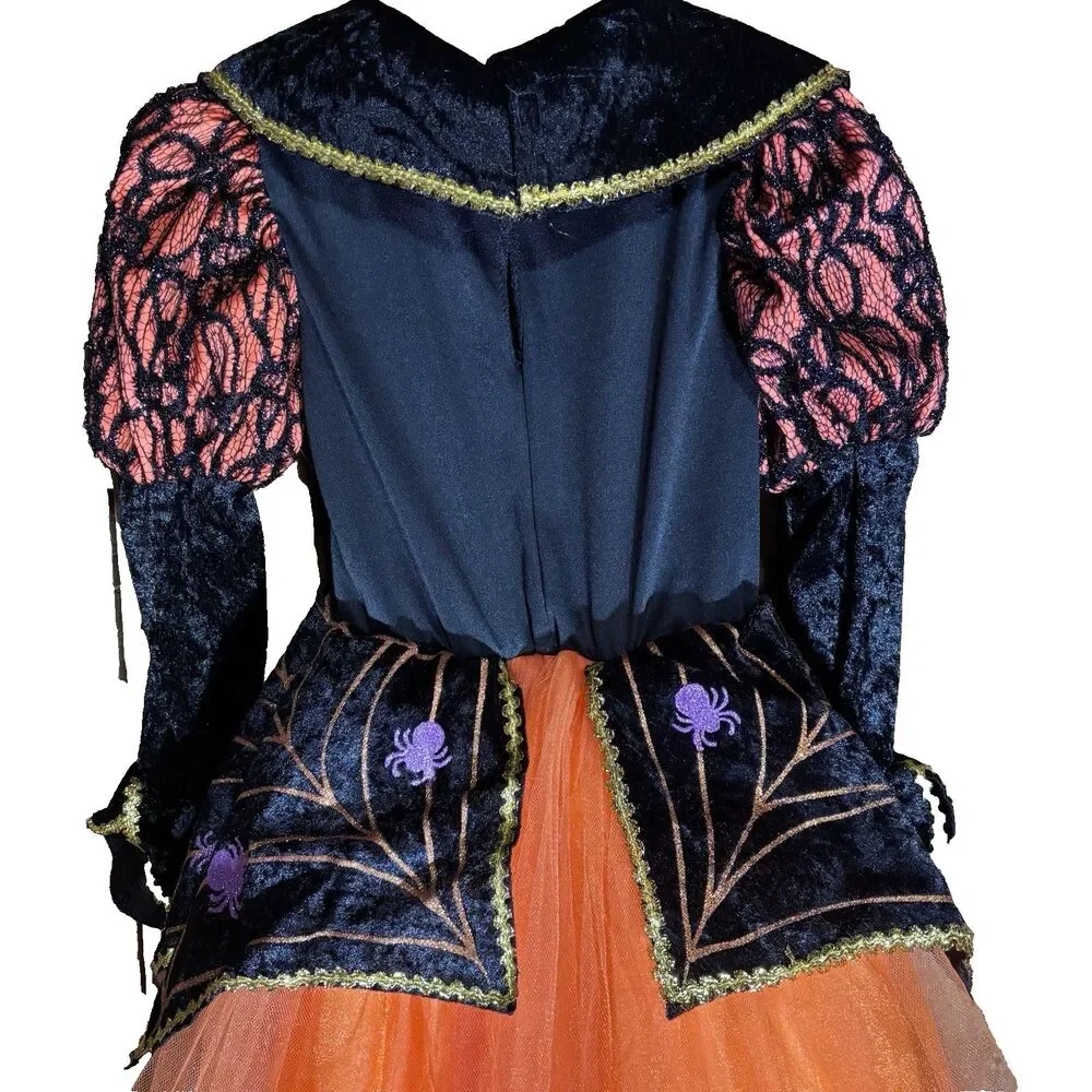 Rubie's Orange Spider Witch Girl's Small (5-6) Halloween Costume Dress Up - Picture 8 of 16